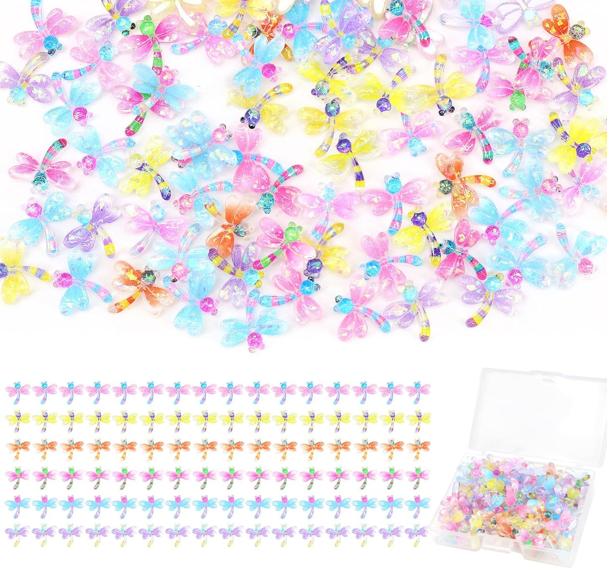 60Pcs Mini Resin Butterflies - 90pcs Mini Dragonflies