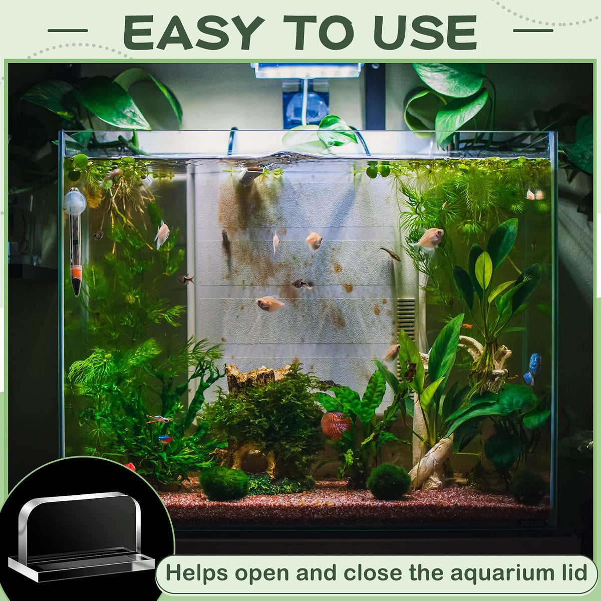 Qunclay 4 Pcs Aquarium Lid Handles, Acrylic Fish Tank Handles - Transparent - image 4