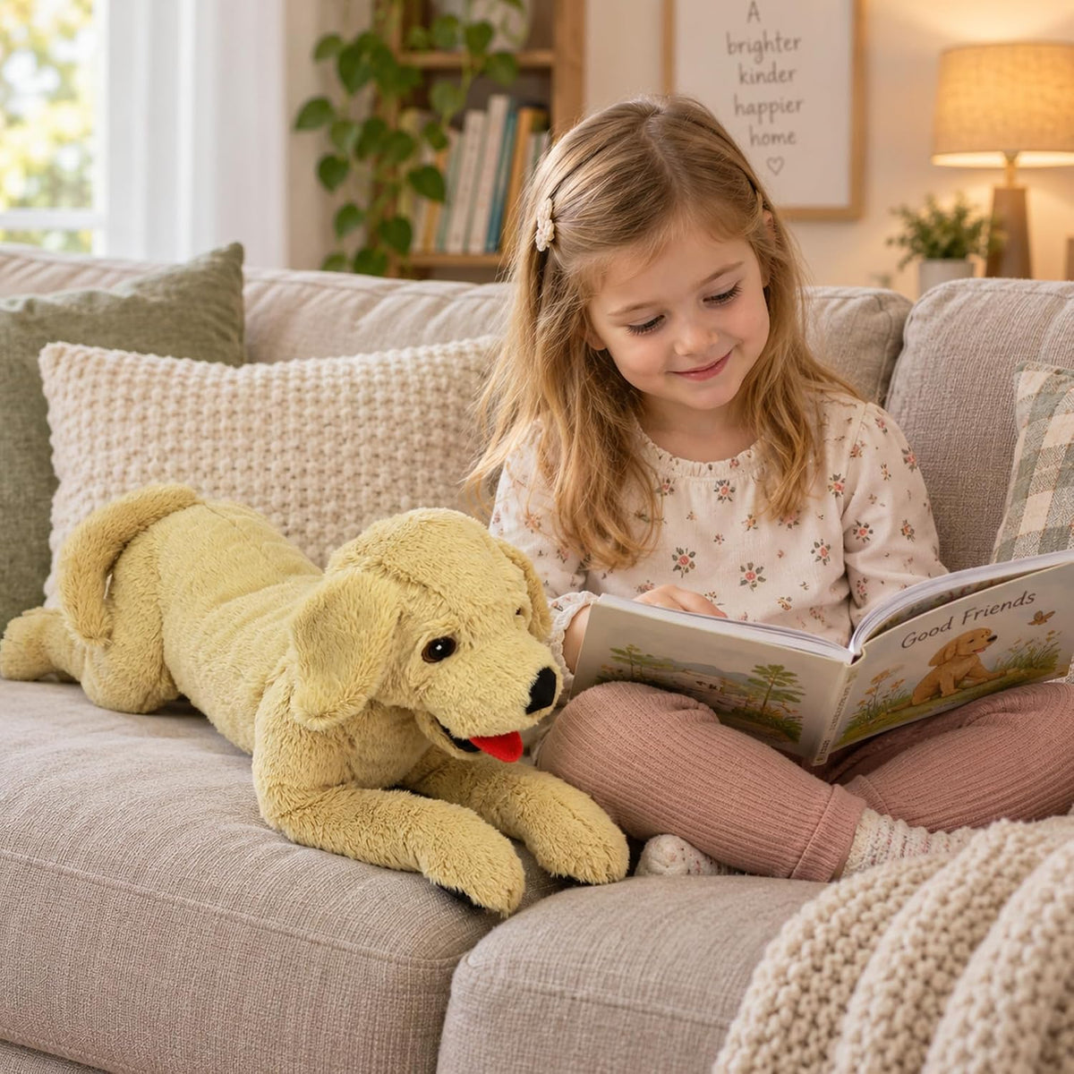 LotFancy Dog Stuffed Animals Plush - Beige / 26 inch - image 3