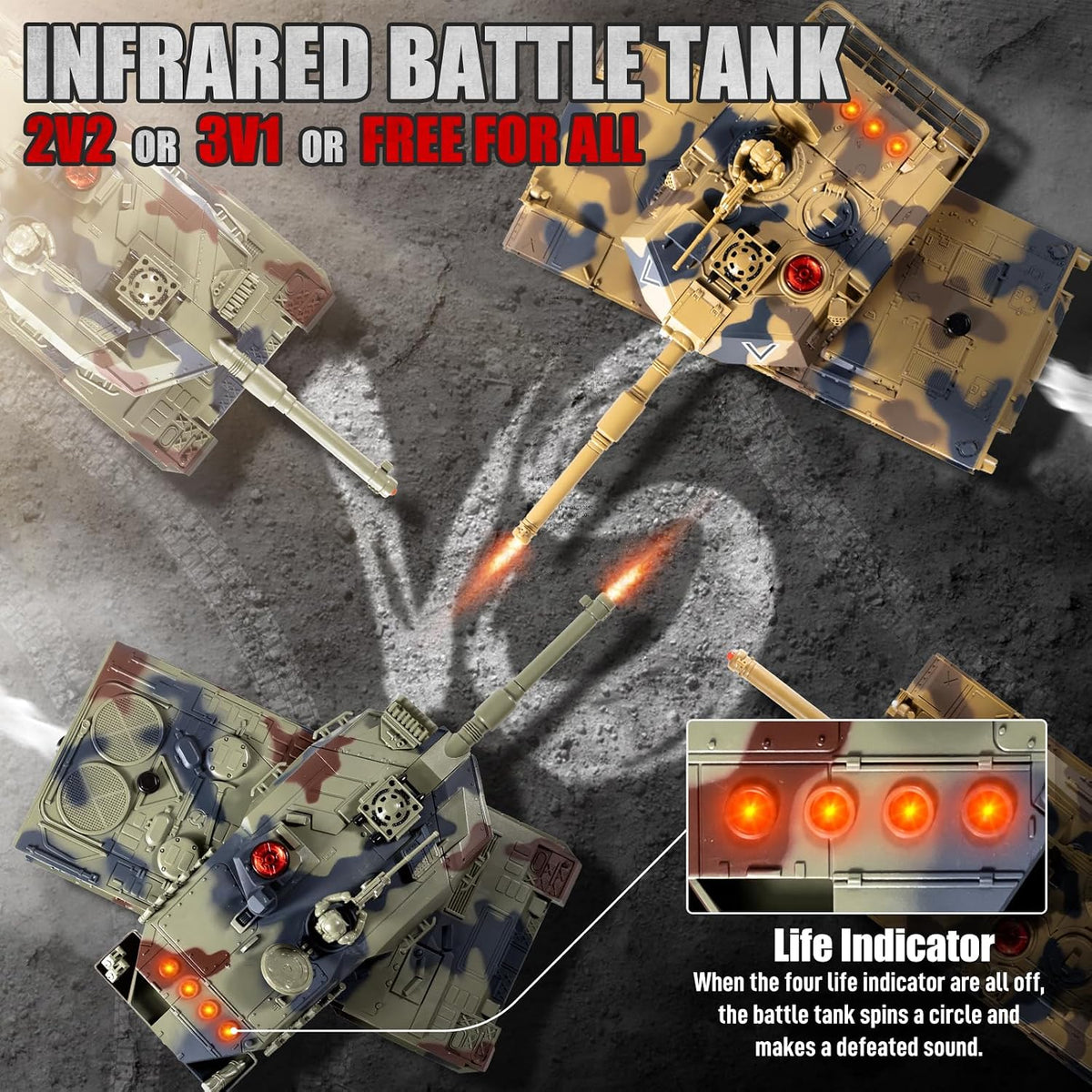 Supdex 1/24 RC battle tank set, M1A2 and Leopard II tanks with remotes - view 14