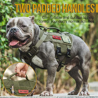 OneTigris Tactical Dog Harness for Small Dogs, No Pull Small Dog Vest Harness Breathable Military Dogs Molle Vests with Handles, Harness for Walking Hiking Training (Green, XS)