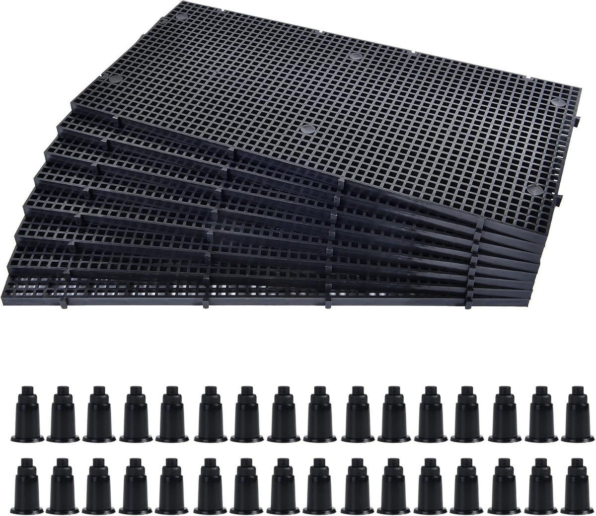 Plastic Grid Divider Tray Egg Crate Louvre Aquarium Fish Tank – Essentials for Fish - 8pcs Black