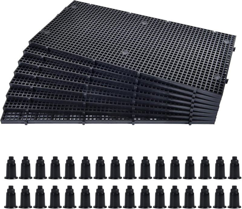 Plastic Grid Divider Tray Egg Crate Louvre Aquarium Fish Tank – Essentials for Fish - 8pcs Black