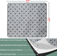 2 Pack 72"x 72" Waterproof Non Slip Wee pad，Reusable Washable Pee - 72x72 Inch (Pack of 2) - image 2