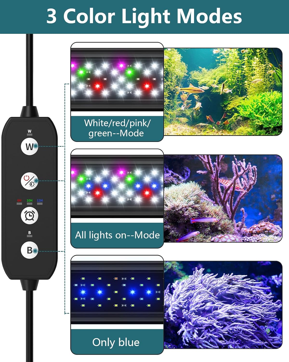 SEAOURA Led Aquarium Light for Plants-Full Spectrum Fish Tank Light - for 18-24 inch tank - image 2