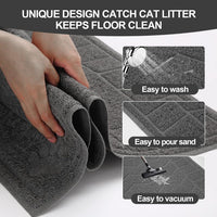 Cat Litter Box Mat, 47" x 35" Large Waterproof Litter Trapping Mat – Daily Care for Cats - Grey / X-Large（35" x 24" ) - image 3