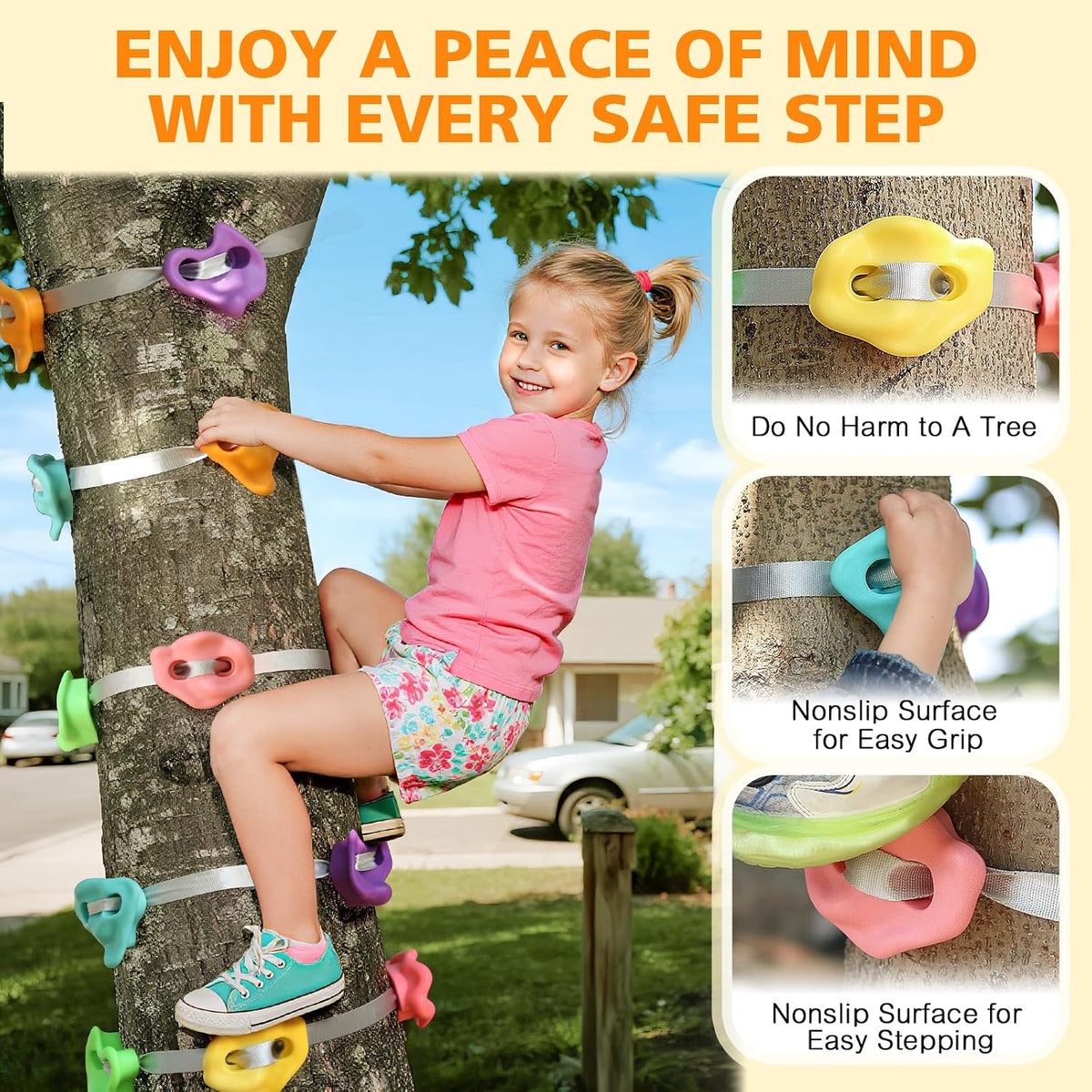 TOPNEW 12 Ninja Tree Climbing Holds for Kids Climber - 12 Pcs Pastel Color 1 - image 2
