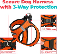 Voyager Step-in Air Dog Vest Harness - Orange/Black Trim / S (Chest: 14.5 - 16") - image 2