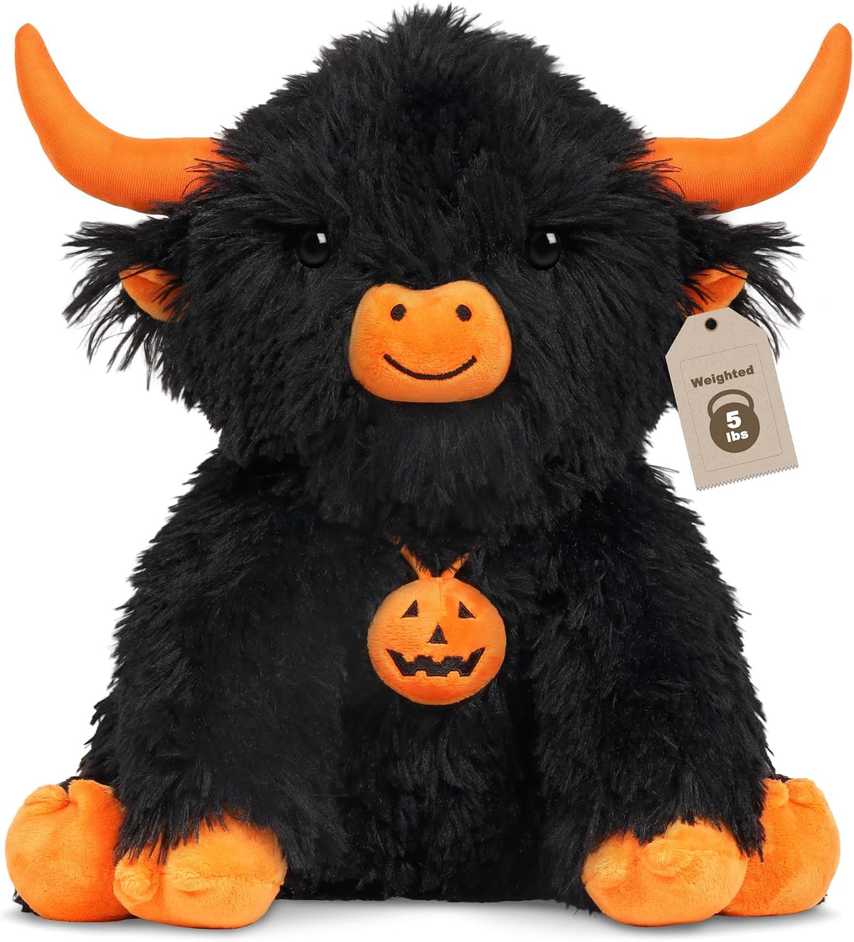 Wepop 5lbs Highland Cow Weighted Stuffed Animals 22in Giant Highland - Highland Cow-blackz
