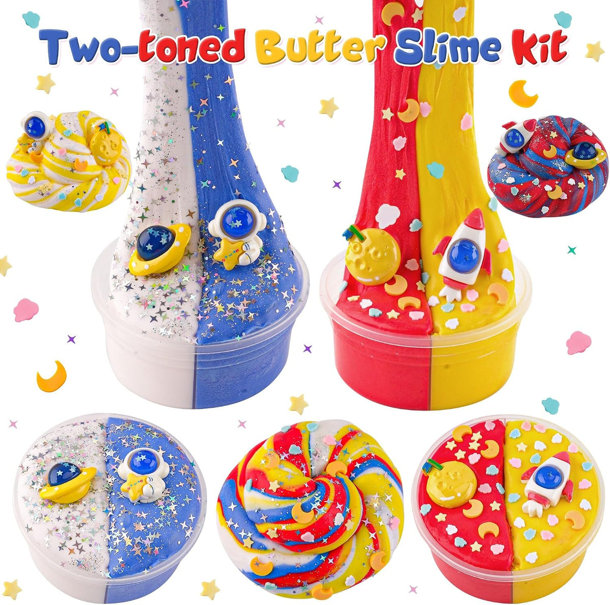 LAWOHO 18 pack butter slime kit for girls with slime add-ins and charms - view 20