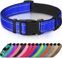 Joytale Reflective Dog Collar, Adjustable Neoprene Padded - Large (Pack of 1) / Navy Blue