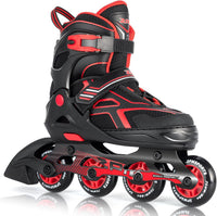 2PM SPORTS Adjustable Inline Skates for Kids, Youth and Adults – Fun for Kids & Family - B Red / Large - Youth (4.5-8 US) - image 4