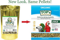 TOP's Parrot Food Pellets Hookbills, Small, Medium and Large Parrots - Non-GMO, Peanut Soy & Corn Free, USDA Organic Certified - 4 lb / 1.81 kg