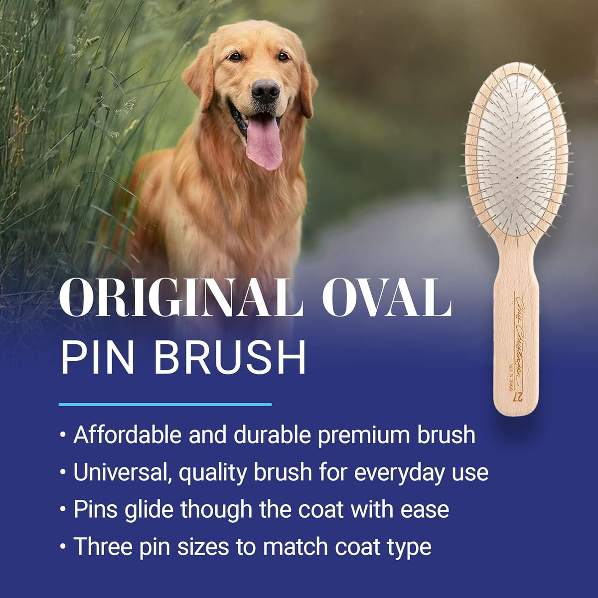 Chris Christensen Dog Brush, Original Series - Brown / 27mm-Regular - image 2