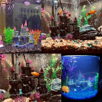 Aquarium Castle Decor, Resin Castle for Fish Tank with Randomly Color Plants Decorations - 【blue】 - image 4