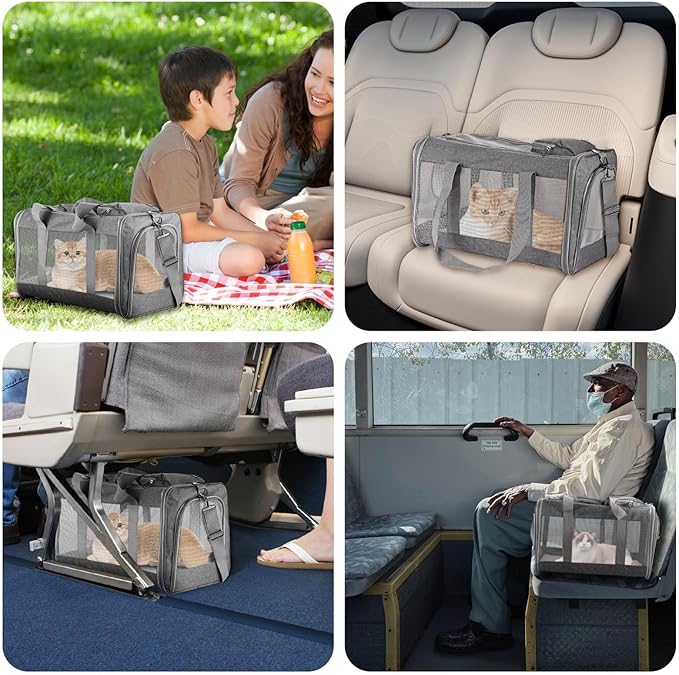 Airline-Approved Pet Carrier Cat Carrier Dog Carrier - Stylish Lightweight, Handheld & Crossbody, Honeycomb Support, Anti-Escape Design for Travel, Walks & Daily Outings