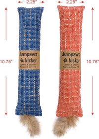 2 Pack Natural Interactive Catnip Cat Kicker Toys, Bite Resistant Chew Toy, Accessories for Indoor Cat (Twill Weave)