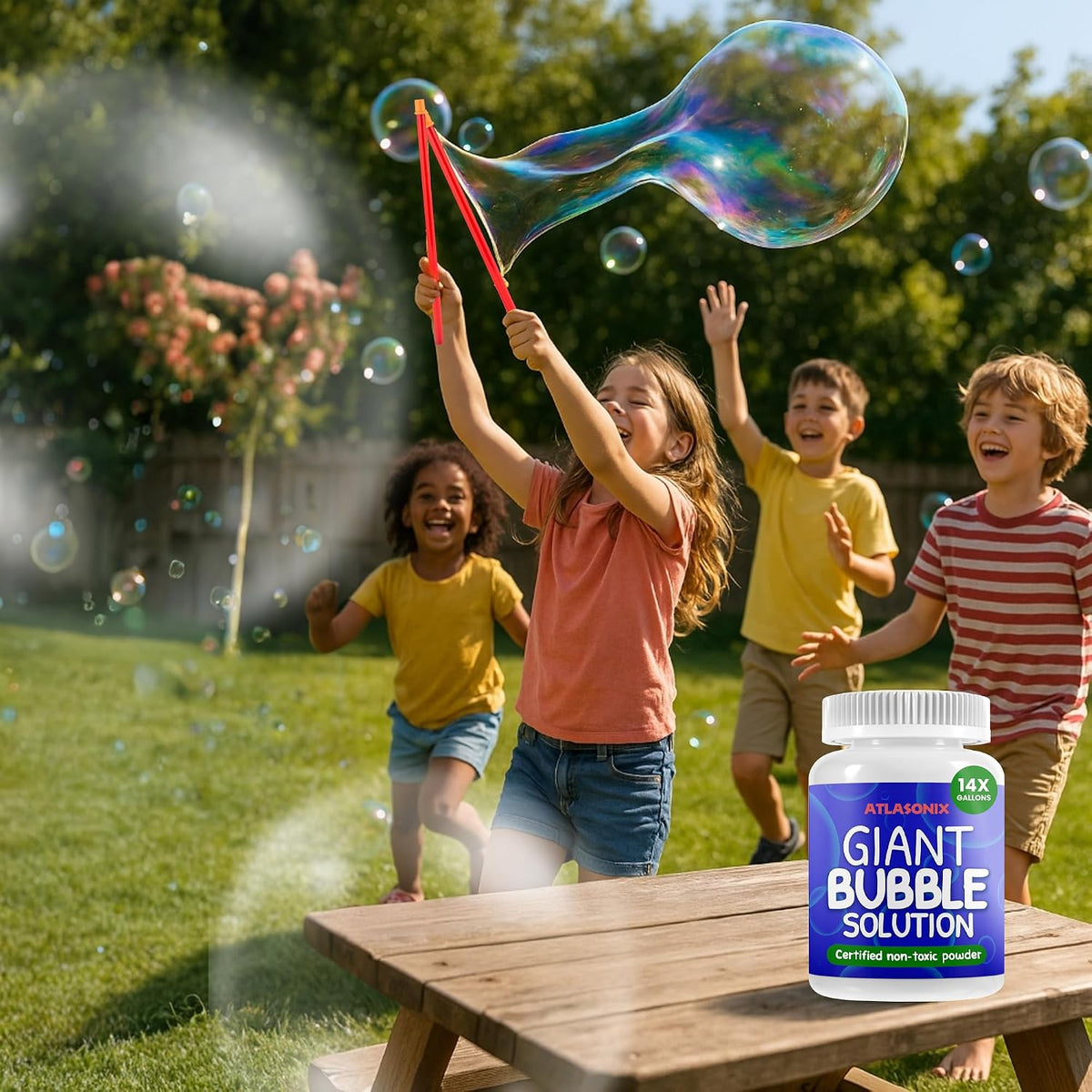 Giant Bubble Solution, Bubble Wands, Bubbles for Kids - 14 Gallons - image 4