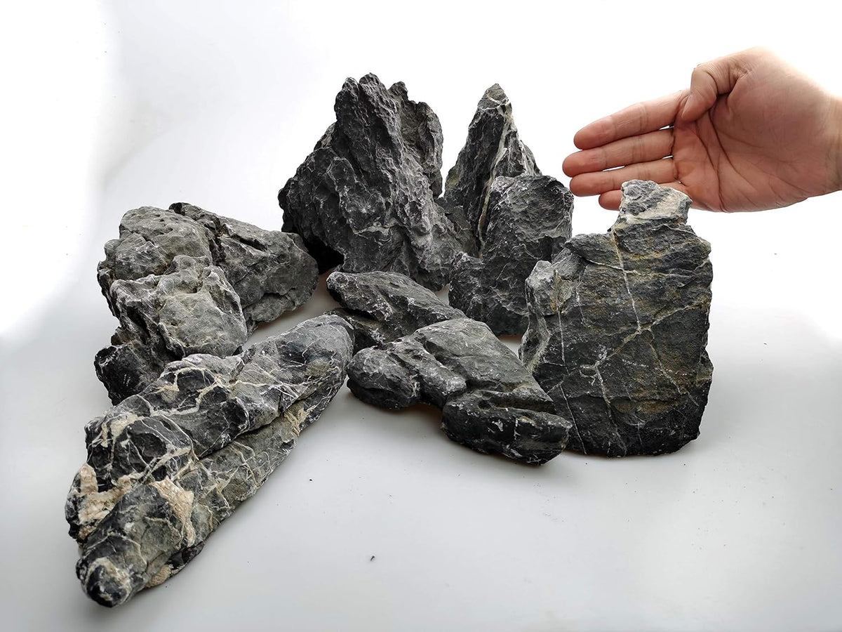 Voulosimi Natural Slate Rocks PH Neutral Stone Perfect Rocks - Seiryu Stone / 12 lb - image 2