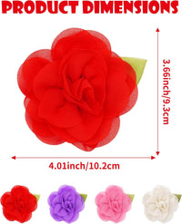 PET SHOW 4 Pack Small Dog Bows Sliding on Collar Attachment – Essentials for Dogs - Red, Pink, Purple, White - image 2