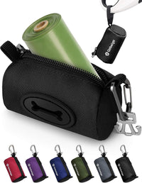 Gobeigo Dog Poop Bag Holder with Used Bag Carrier – Essentials for Dogs - Black