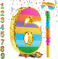 Rainbow Number 5 Pinata for 5th Birthday Party Decorations - 6