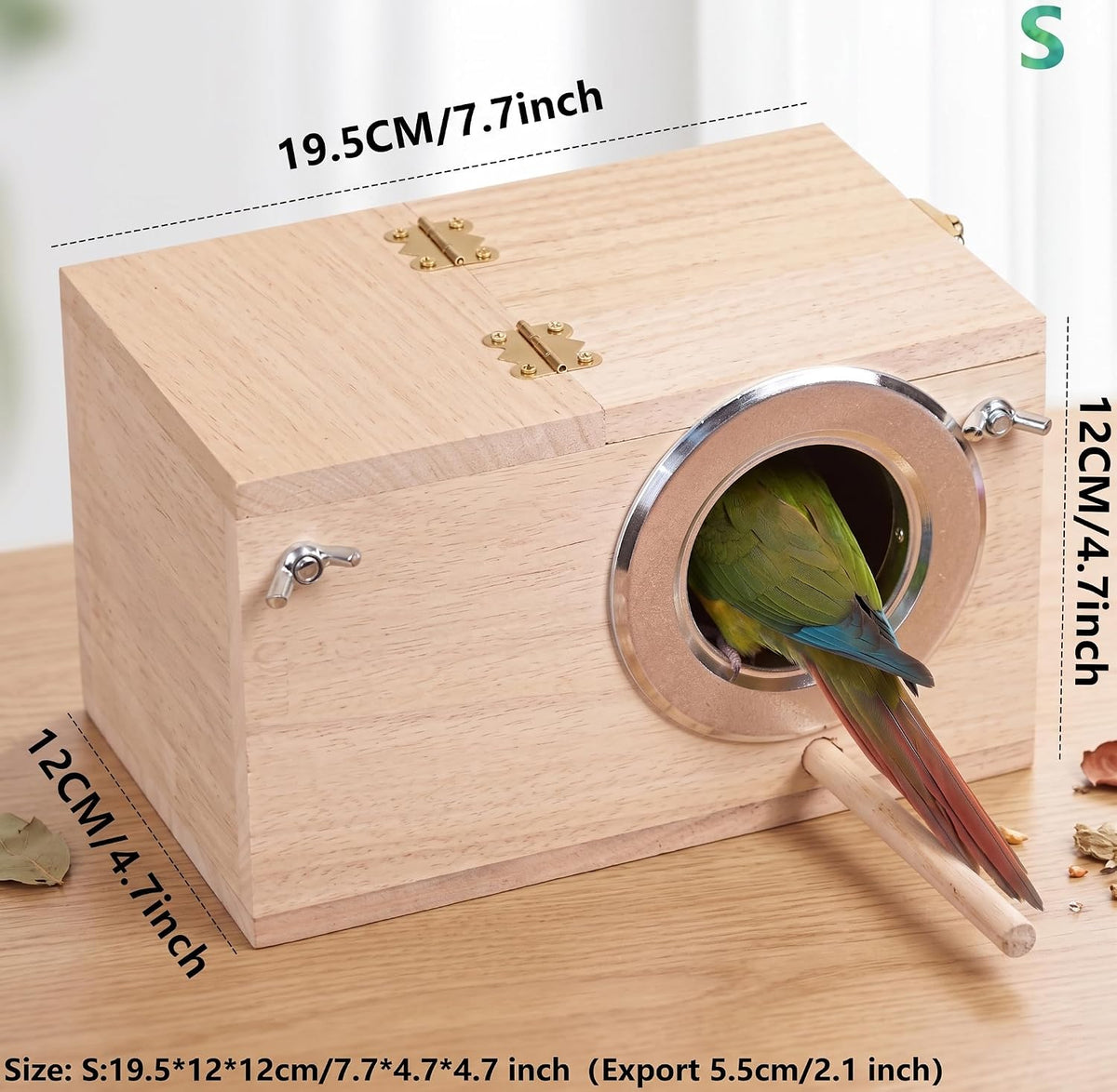YJJKJ Wood Parakeet Nest Box with Natural Nesting Pads - S - image 4