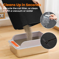 Cat Litter Mat, Double Layer Honeycomb Litter Box Mat – Daily Care for Cats - 46x26 Inches / Black - image 4