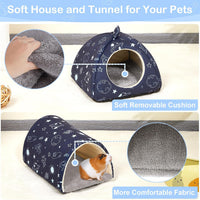 Bienbee Guinea Pig Hideout - Navy Blue Universe / Small(7.3"L x 7.3"W x 6.7"H) - image 3