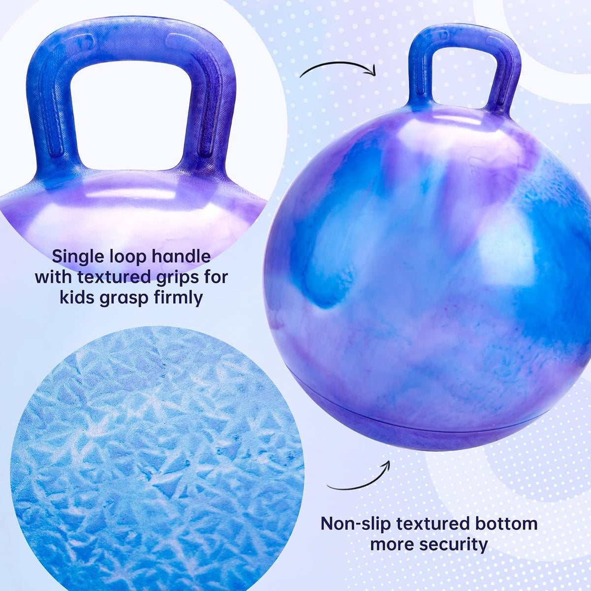 ZOOJOY Hopper Ball, Hopping Toys for Kids - Age:6-12(20''/50cm) / Purple - image 4