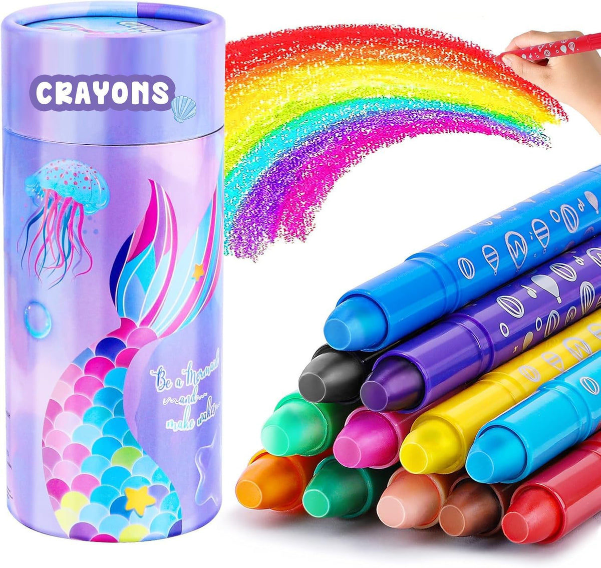DreamyCandy 24 twistable washable gel crayons for toddlers in a unicorn holder - view 4