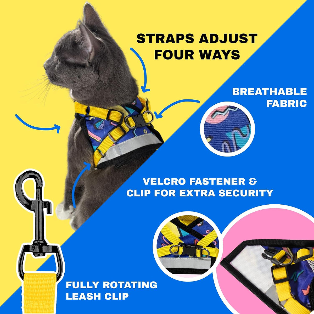 Travel Cat Harness and Leash Set - Medium / 90s Cat - image 2