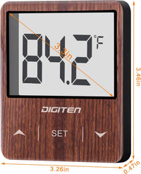 DIGITEN Aquarium Thermometer Digital Fish Tank Thermometer with Large - Walnut - image 2