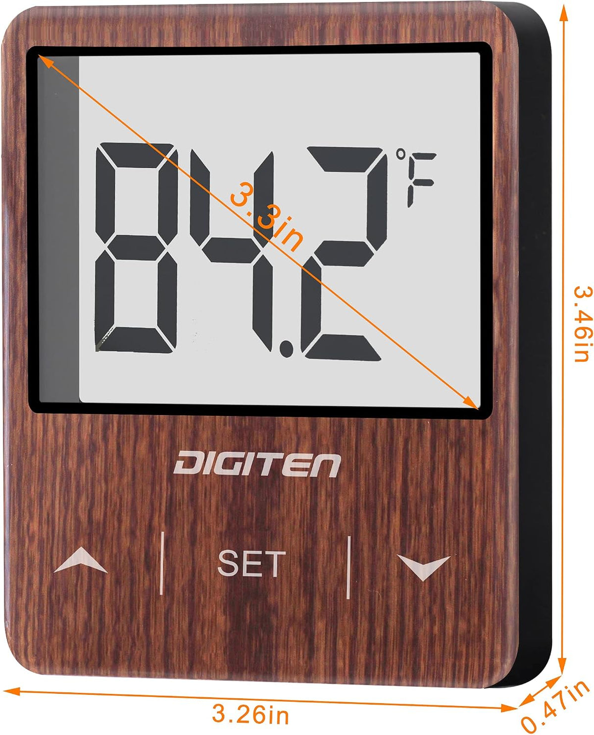 DIGITEN Aquarium Thermometer Digital Fish Tank Thermometer with Large - Walnut - image 2