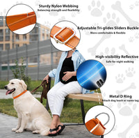 Martingale Dog Collar, Adjustable No Buckle Slip Collar, XS - Orange / Small(Length:11-15'', Width:3/4'') - image 2