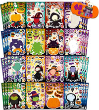 48PCS Halloween Make-a-face Stickers Halloween Characters Stickers - Halloween 16 Style