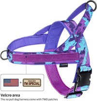 Annchwool No Pull Dog Harness with Soft Padded Handle - S / Camo Purple Set - image 2