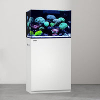 LANDEN Aquarium Wooden Stand and Cabinet for up to 30 Gal Tank, Fish Reptile Sea Salt WaterTank Stand, Nano Foam Leveling Mat Included, W23.6xD17.7xH31.5 in, Wooden Matte White Painted(Stand Only)