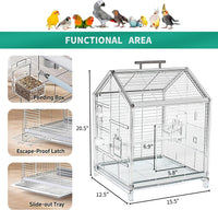 20.5 Inch Small Travel Bird Cage for Cockatiel Parakeets – Essentials for Birds - image 2