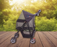 Full-Window pet Stroller 4 Wheels for Cats & Dogs - 4 Wheels / Black - image 3