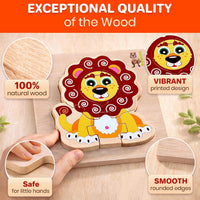 8 Wooden Puzzles for Toddlers 1-3 - Mosaic 6 - image 3