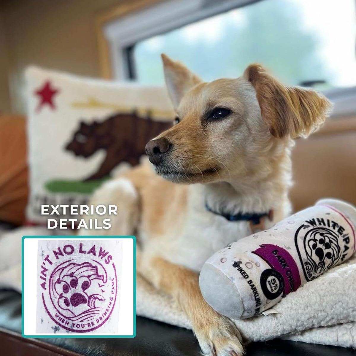 Haute Diggity Dog Woofford Reserve Bottle Plush Dog Toy - WP - Bark Cherry (White, Purple, Black) / One Size - image 3