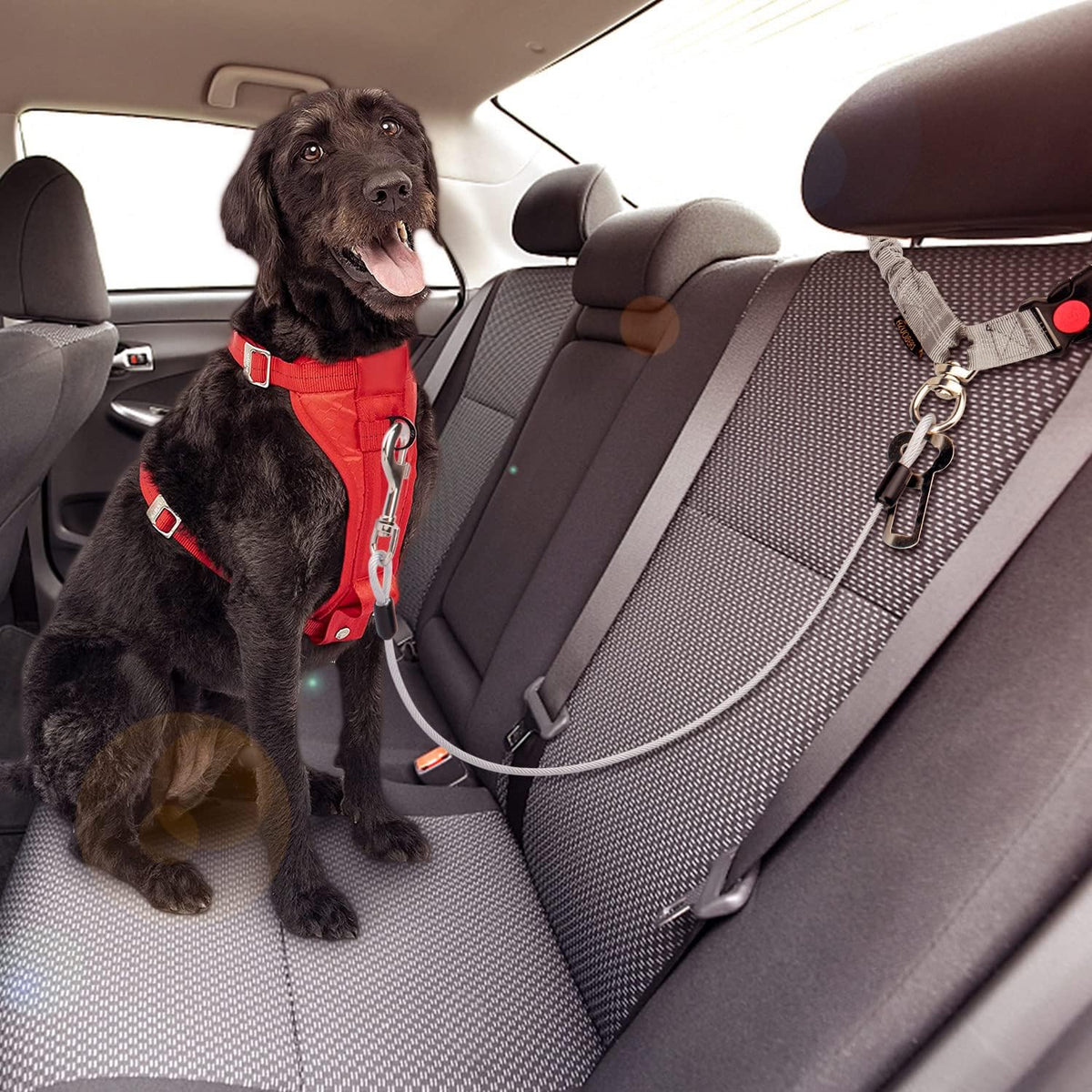 Chew Proof Dog Car Seat Belt - Gray / 2 Pack - image 3