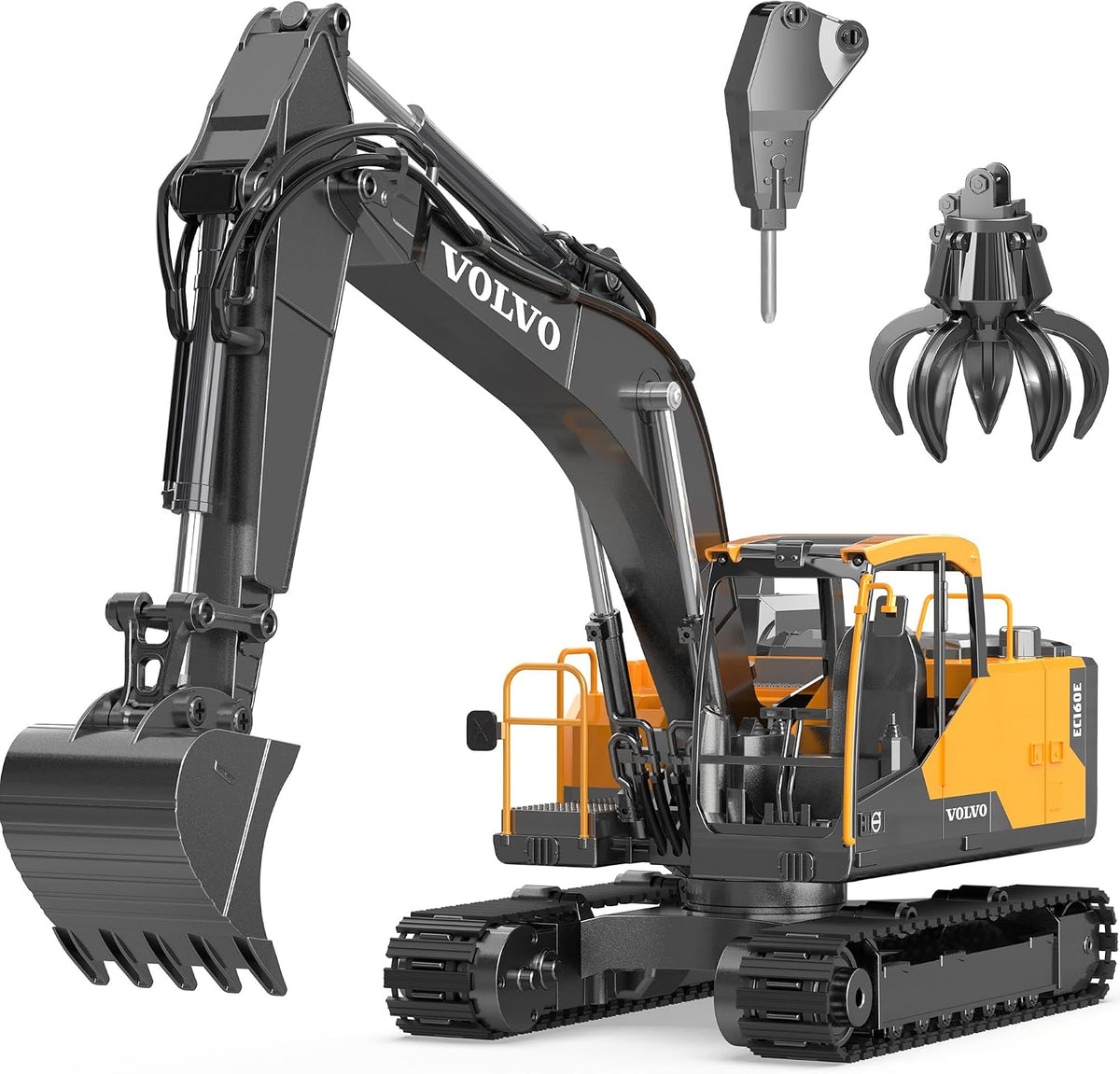 DOUBLE E Volvo 1:16 Scale RC Excavator 3-in-1 Construction Toys