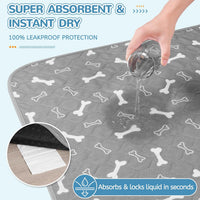 Washable Pee Pads for Dogs, 18"x24" - Gray / 36*48 Inch (Pack of 2) - image 3