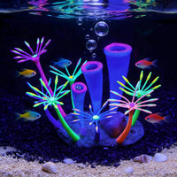 2pcs Silicone Glowing Effect Aquarium Fish Tank Decorations - Purple - image 3