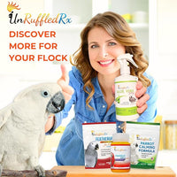 FeatherUp! Bird Vitamins with Biotin for Beautiful Plumage - Feather Growth Supplements for Parrots - 90 gm - 240 Servings