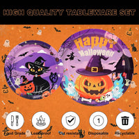 qonimi Halloween plates and napkins set, 75 piece disposable tableware - view 17