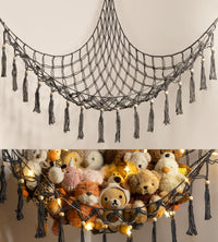 Stuffed Animal Toy Storage Hammock with LED Light - Grey / L (39.5"*39.5"*48")