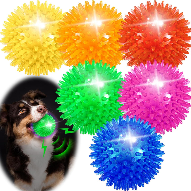 6 Pack 2.5" Light Up Squeaky Dog Balls - 2.5 Set of 6(small)